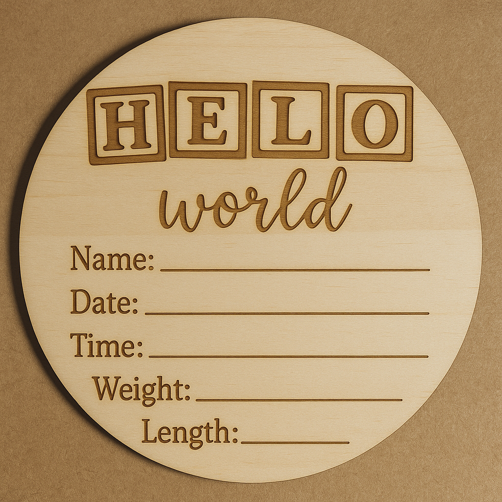 Custom Wooden Baby Announcement & Milestone Disks