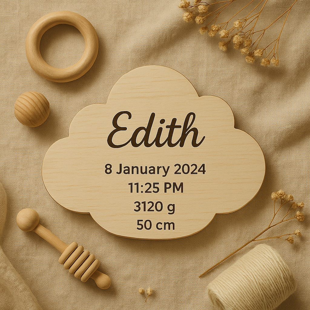 Custom Wooden Baby Announcement & Milestone Disks