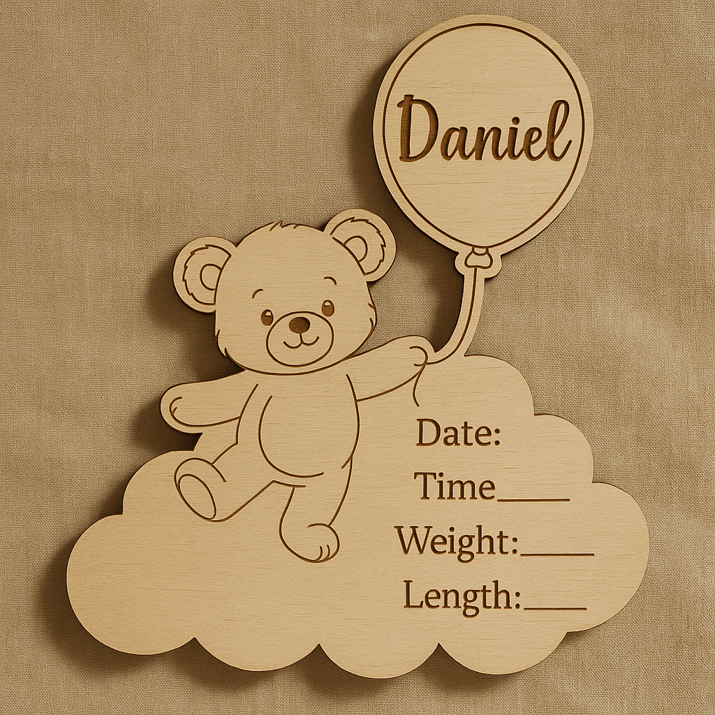 Custom Wooden Baby Announcement & Milestone Disks