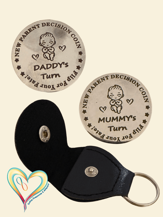 Decision Coin - Mummy or Daddy - Today Tomorrow & Always|DNA Keepsakes|Breastmilk - Hair - Ashes - Embryos| Laser Keepsakes