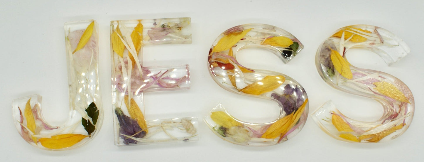 Custom keepsake letters – personalised display letters with inclusions like ashes, hair, breastmilk pregnancy tests