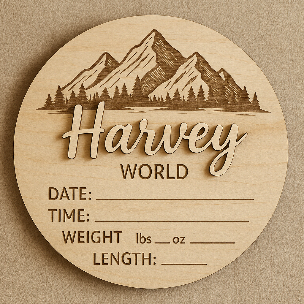 Custom Wooden Baby Announcement & Milestone Disks