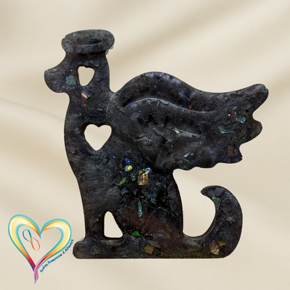 Dog angel memorial figurine with ashes or fur inclusion