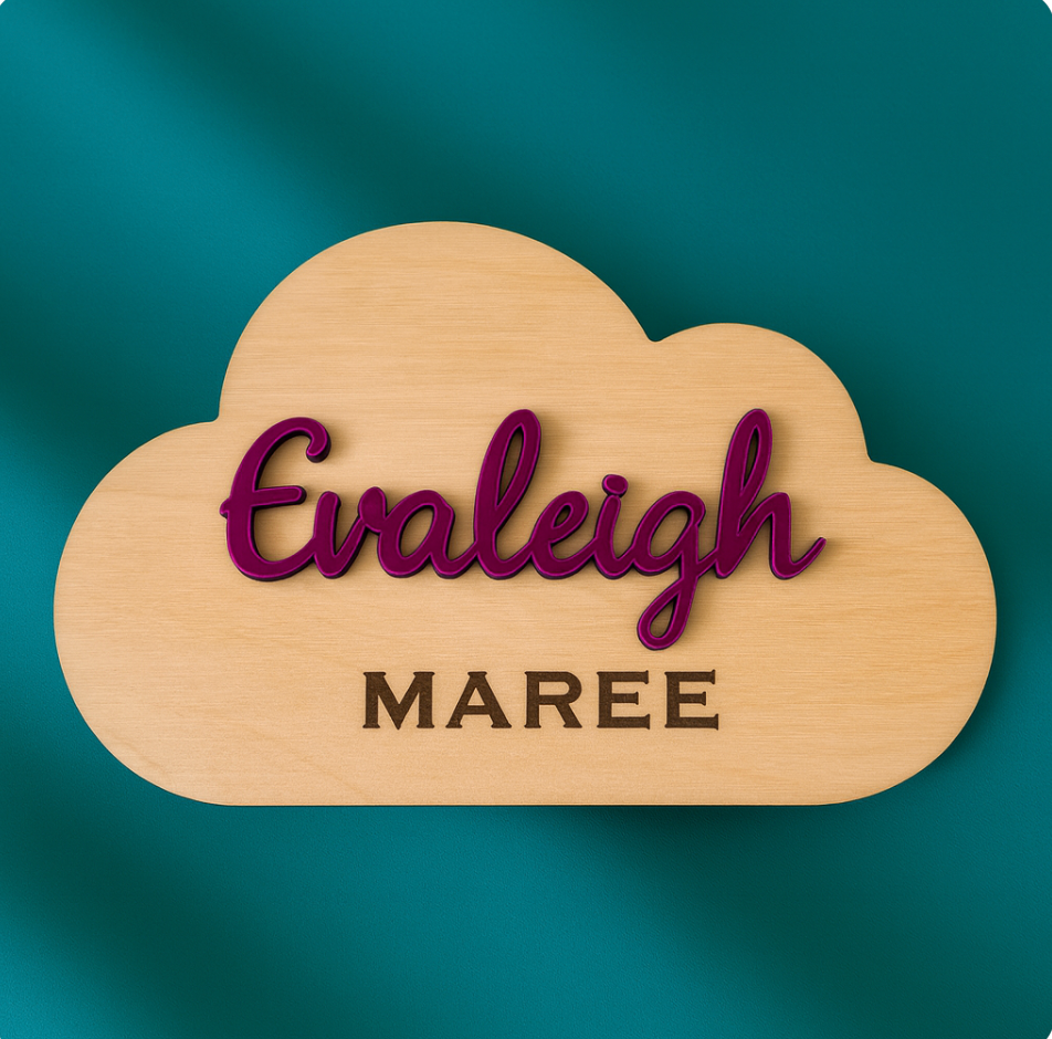 Custom 30cm Baby Name & Birth Stat Plaque – TTA Keepsake