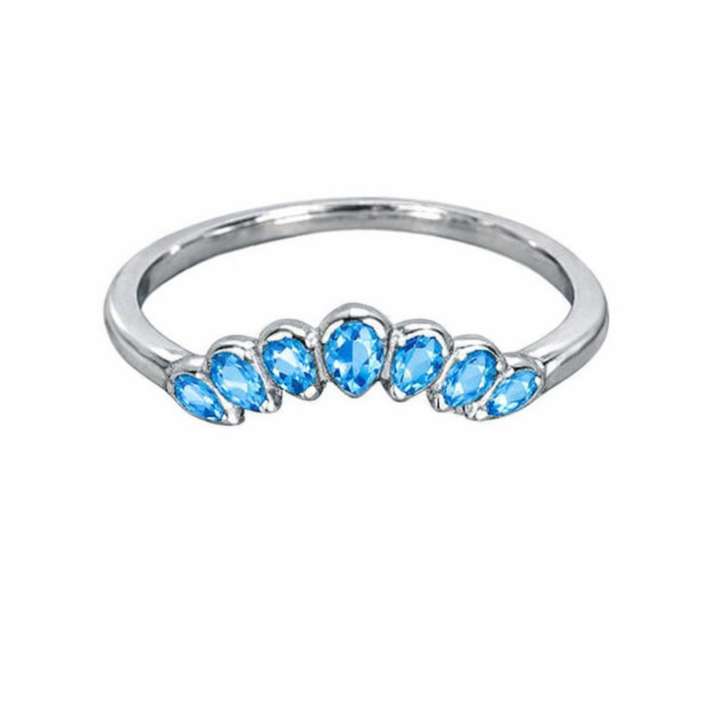 Lilly ann ring, Silver ring with blue gemstones, ashes, breastmilk, embryo, breastmilk ring