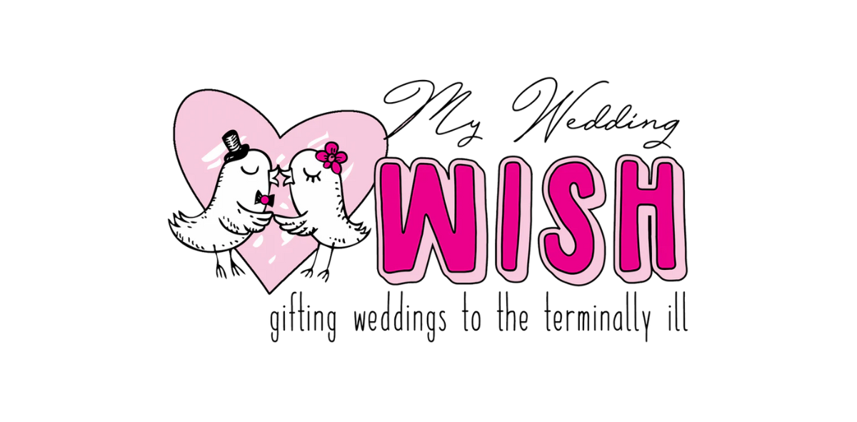Logo for 'My Wedding Wish' with cartoon birds and a heart on a white background. Today Tomorrow & Always   tta