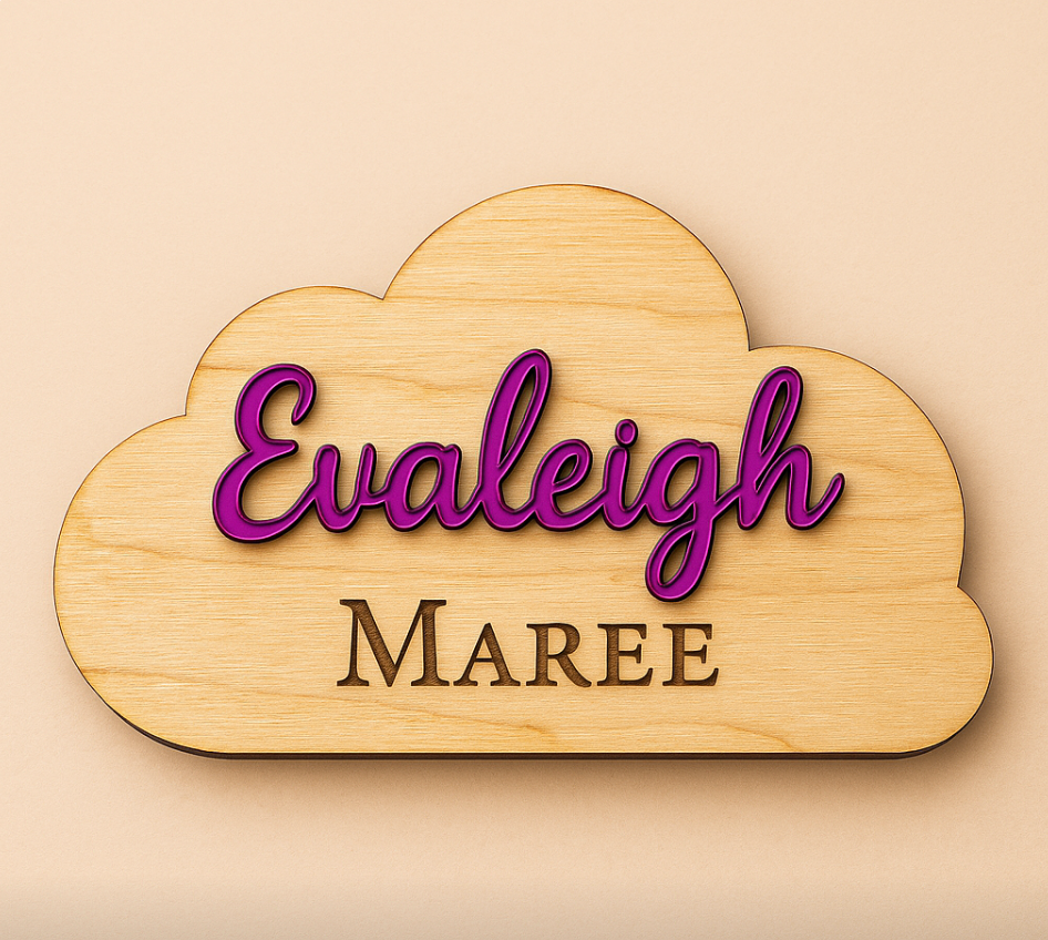 Custom 30cm Baby Name & Birth Stat Plaque – TTA Keepsake