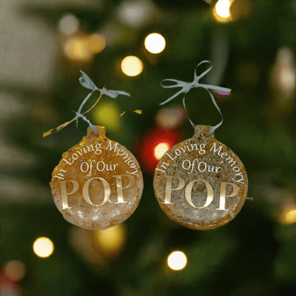Personalised Christmas bauble – custom ornament with DNA inclusions for holiday keepsake or memorial