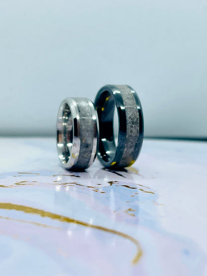 Cobalt chrome ring base – shiny lightweight wedding band customisable with engraving and DNA inclusions