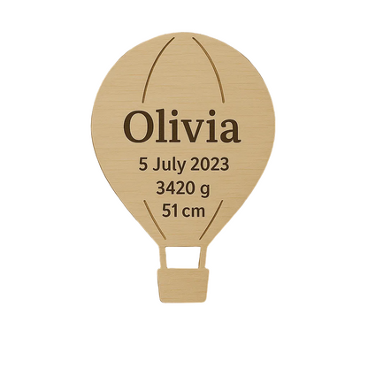 Wooden baby milestone disks – personalised announcement plaques with engraved or write-in details