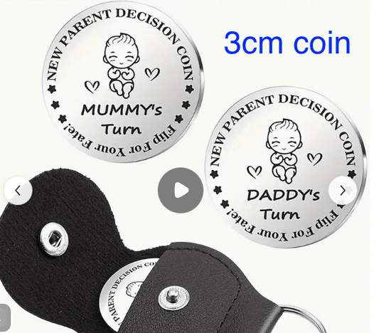 Decision Coin - Mummy or Daddy - Today Tomorrow & Always|DNA Keepsakes|Breastmilk - Hair - Ashes - Embryos| Laser Keepsakes