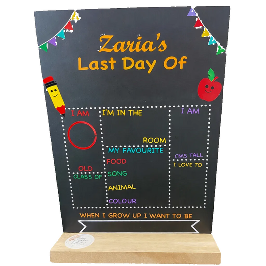 last day of school, school board, school milestones, school keepsake