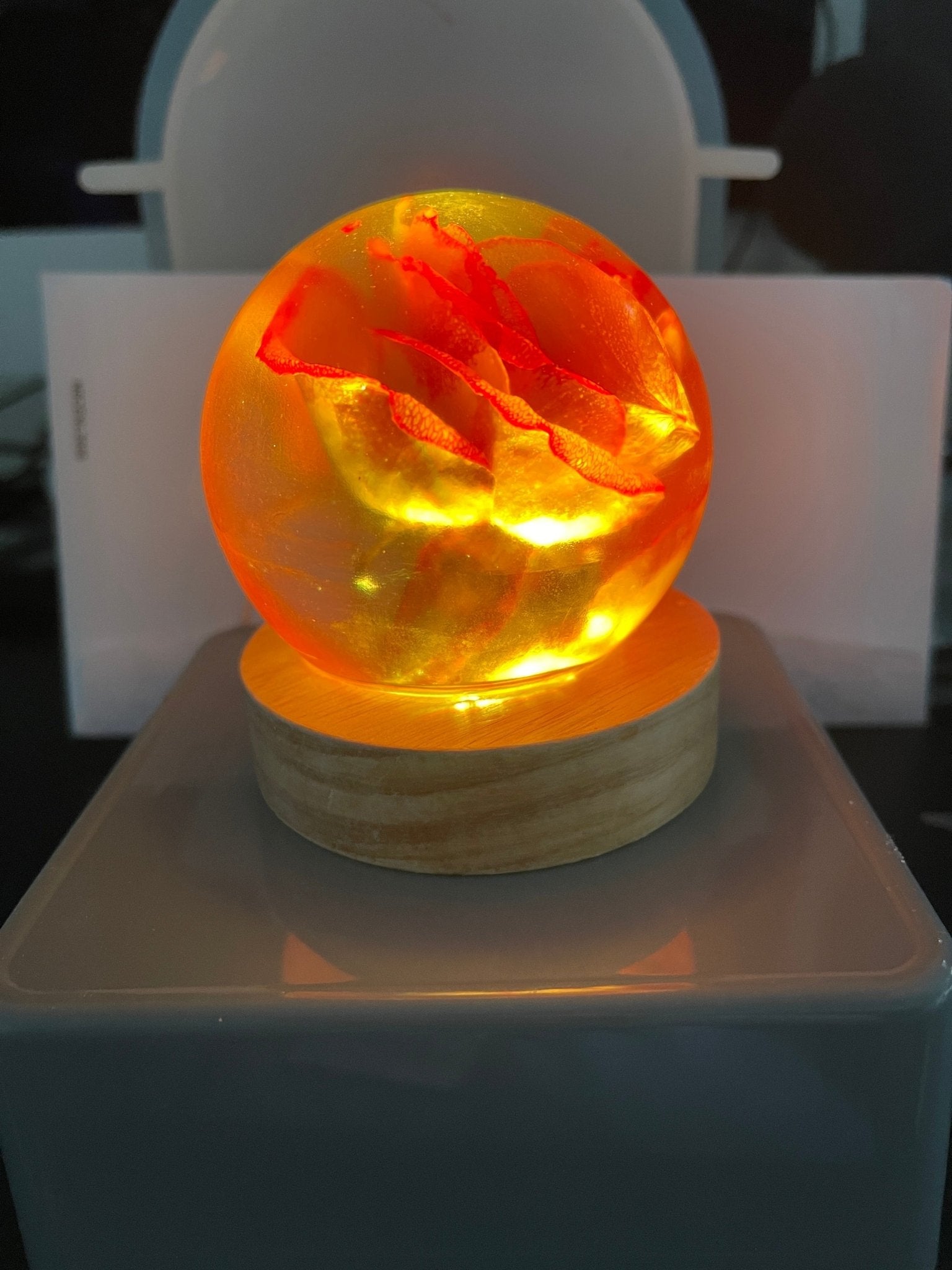 Keepsake display light base – round, square, or rectangle with white or rainbow glow | Today Tomorrow & Always