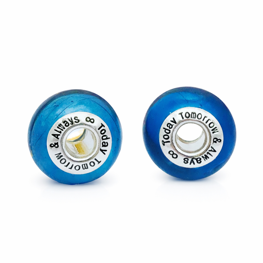 smooth beads with hair, blue beads