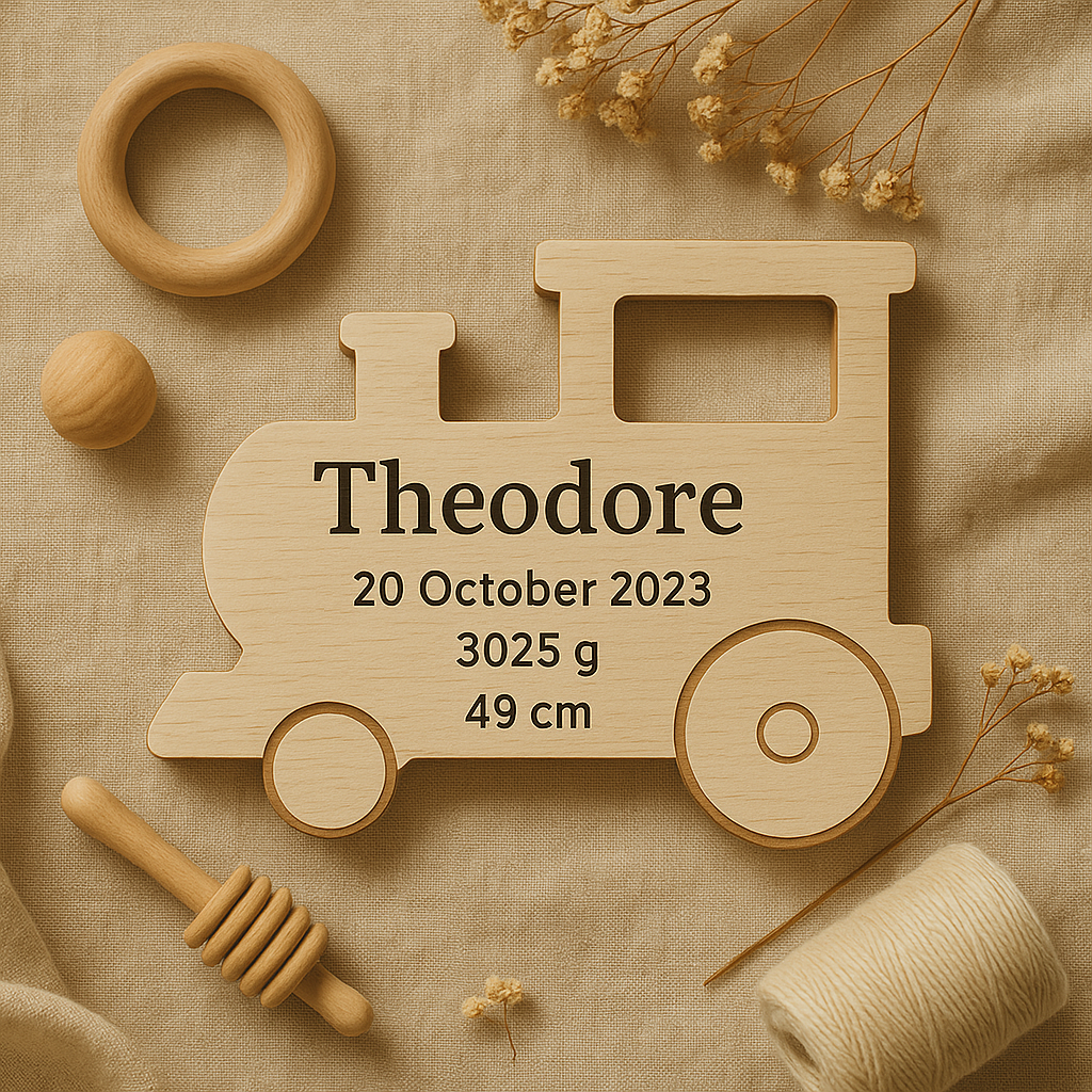 Custom Wooden Baby Announcement & Milestone Disks