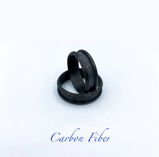 Custom carbon fibre ring base – lightweight hypoallergenic band with DNA inclusions and engraving options