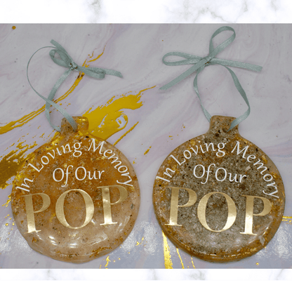 Personalised Christmas bauble – custom ornament with DNA inclusions for holiday keepsake or memorial