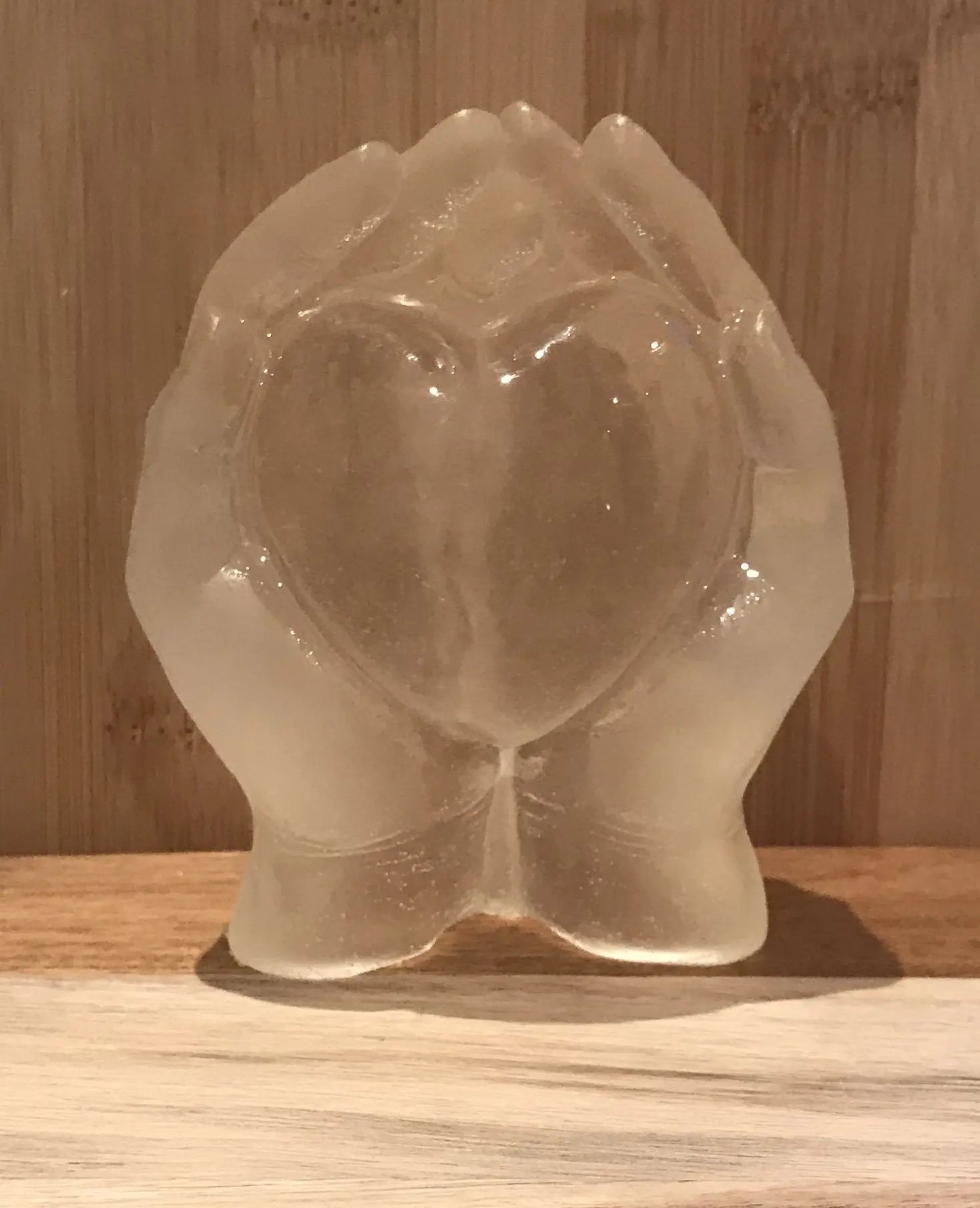 Heart in My Hands keepsake – personalised memorial display for ashes, embryos, photos, or inclusions