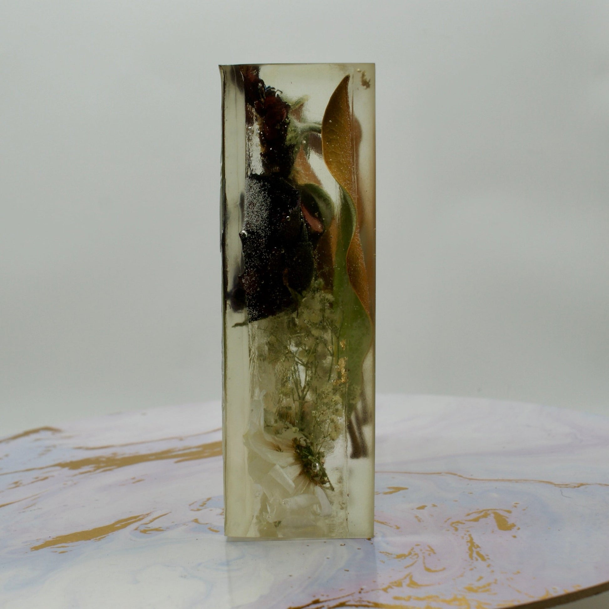 Custom keepsake block – hexagon, square, or circular memorial display for flowers, ashes, embryos, or DNA inclusions