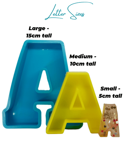 Custom keepsake letters – personalised display letters with inclusions like ashes, hair, breastmilk pregnancy tests 15cm 10cm 5 cm comparison 