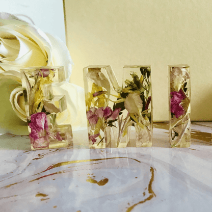 5cm Letters made with funeral flowers. Funeral flower keepsake