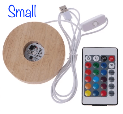 Keepsake display light base – round, square, or rectangle with white or rainbow glow | Today Tomorrow & Always