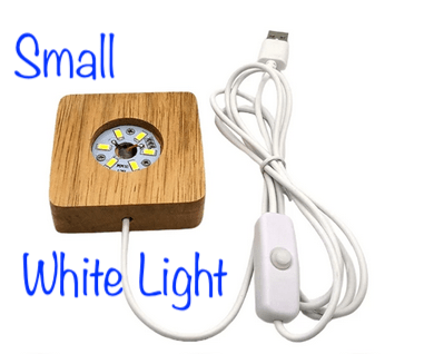 Keepsake display light base – round, square, or rectangle with white or rainbow glow | Today Tomorrow & Always