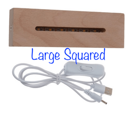 Keepsake display light base – round, square, or rectangle with white or rainbow glow | Today Tomorrow & Always