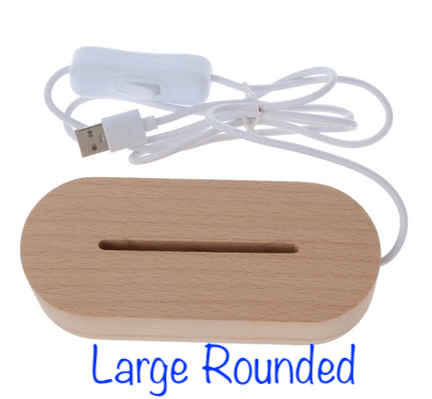 Keepsake display light base – round, square, or rectangle with white or rainbow glow | Today Tomorrow & Always