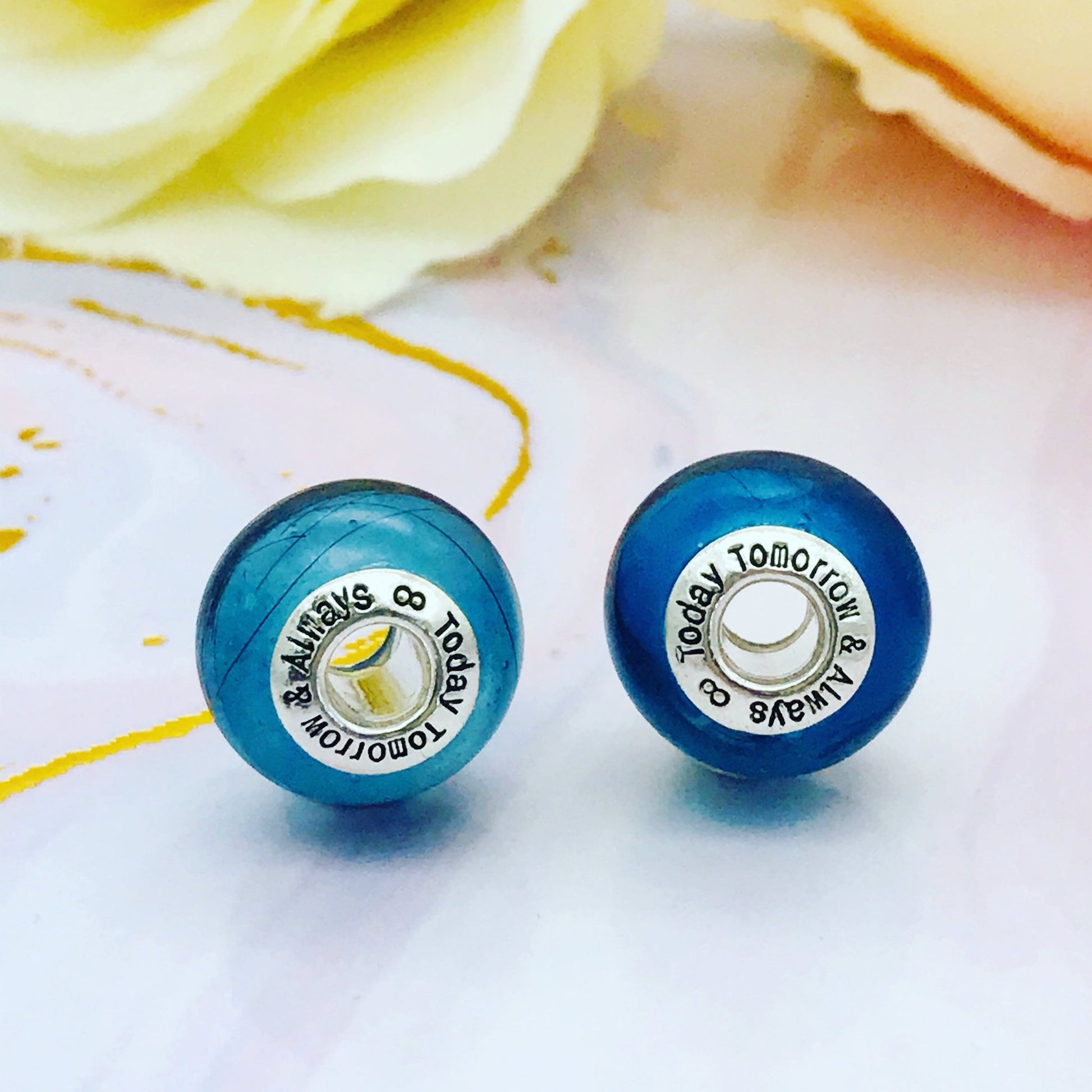 Smooth European Bead - Today Tomorrow & Always|DNA Keepsakes|Breastmilk - Hair - Ashes - Embryos| Laser Keepsakes