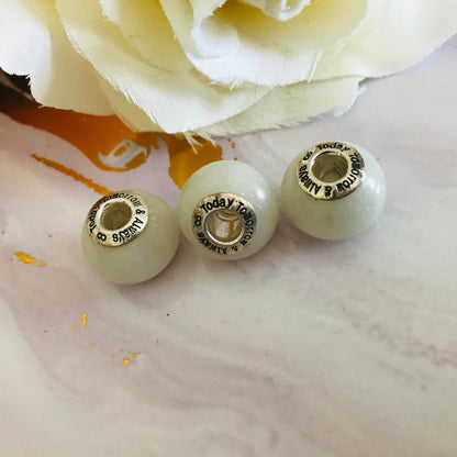 Smooth European Bead - Today Tomorrow & Always|DNA Keepsakes|Breastmilk - Hair - Ashes - Embryos| Laser Keepsakes